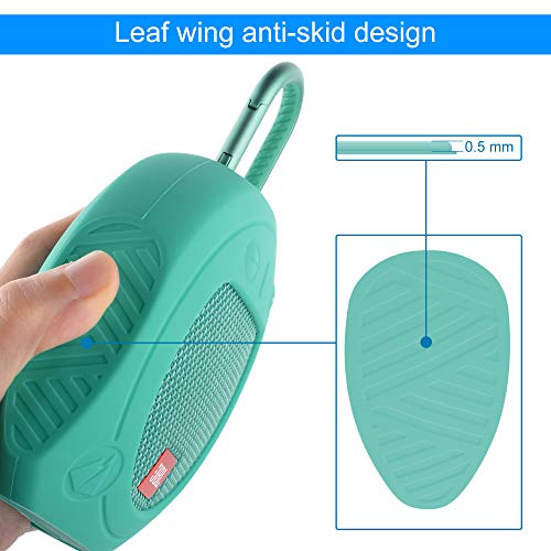 Protective Silicone Stand Up Case for JBL Clip 3 Waterproof Portable Speaker (Teal) - color: Teal
