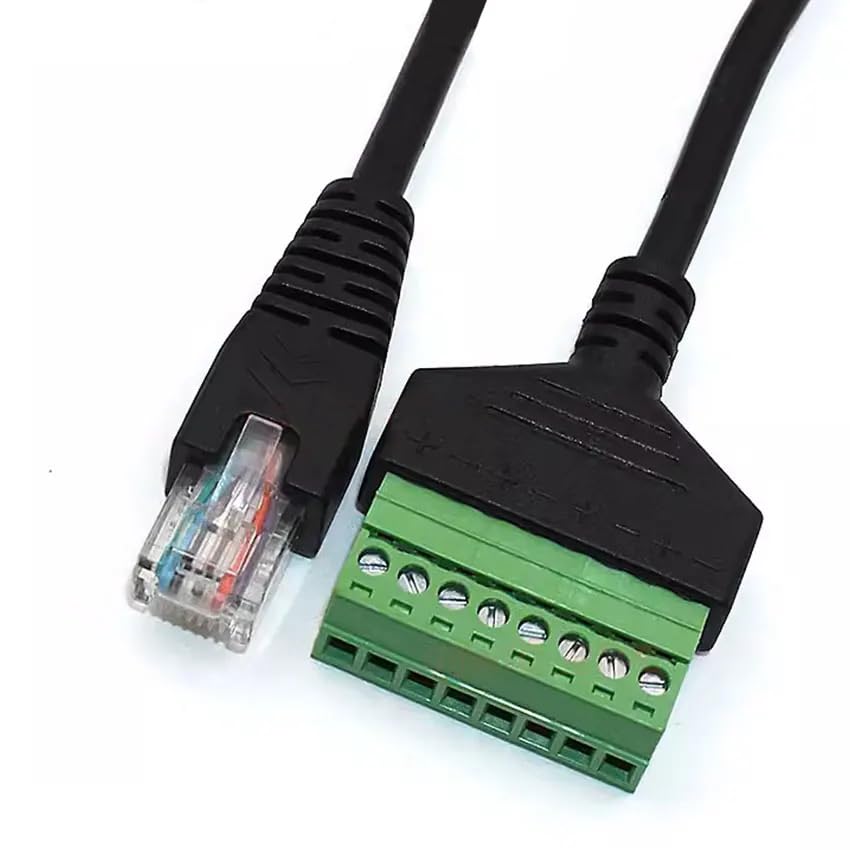 2Pcs RJ45 Male to 8Pin Screw Terminal Block Converter Ethernet Extender Network Adapter 1.97ft/60cm 8P8C Breakout Board Cable for Cat5 /6/7 AV CCTV Digital Internet CABLE-RJ45-8P-M - color: CABLE-RJ45-8P-M
