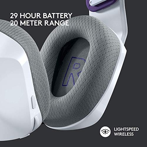 Logitech G733 Lightspeed Wireless Gaming Headset - White | Suspension headband, LIGHTSYNC RGB, Blue VO!CE mic technology, PRO-G audio drivers - color: White