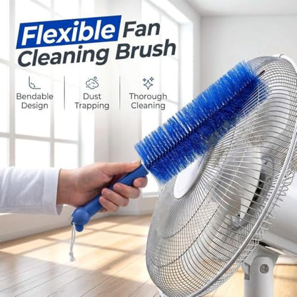 Fan Cleaning Brush, Bendable Cobweb Duster Cobweb Duster, 2026 New Microfiber Head Dusting Brush, Washable ldeal for Electric Fans Air Conditioning, Home Car Vents, Curtain (Blue+Grey#2) - color: Blue+grey#2