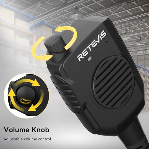 Retevis RT86 AI Noise Reduction Walkie Talkie Speaker Mic, 1 Pack | Kevlar Cable, IP54 Waterproof, for RT22/RT68/RT27/H777/RB26, Compatible with BAOFENG UV-5R/BF-F8HP/5RM, pxton Two Way Radio - style: With AI Noise Reduction