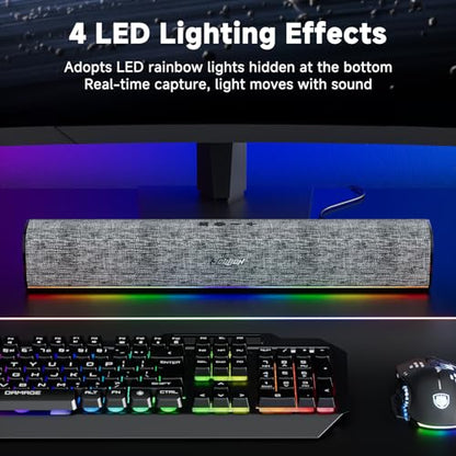 SOULION Computer Speakers for Desktop Monitor USB Plug & Play PC Soundbar