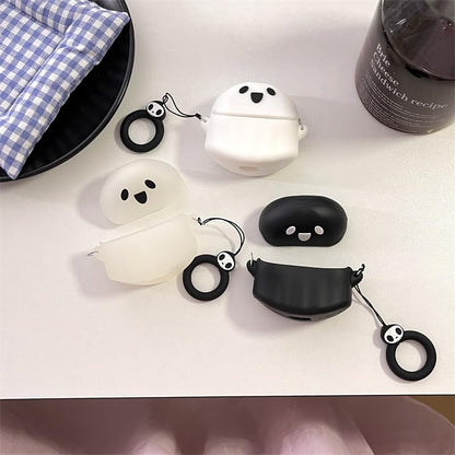 Case for Samsung Galaxy Buds 3 and for Galaxy Buds 3 Pro Earbuds with Carabiner, Silicone Charging Shockproof Protective Cover with Cartoon Skin Design for Man Woman Teen (WTghost) - color: WTghost