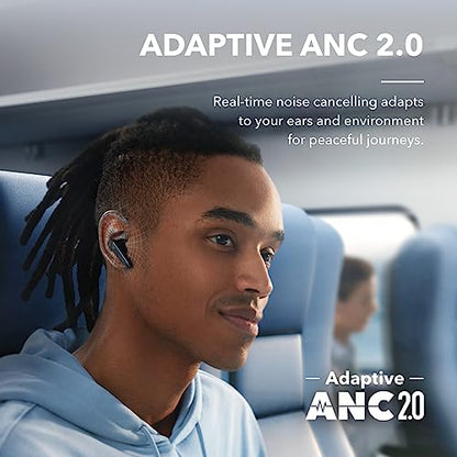Soundcore by Anker Liberty 4 NC Wireless Earbuds | 98.5% Noise Reduction, Adaptive Noise Cancelling to Environment, Hi-Res Sound, 50H Battery, Wireless Charging, Bluetooth 5.3 - color: Black
