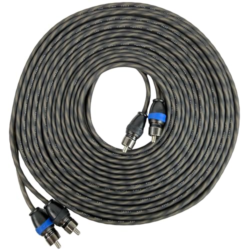 Sky High Car Audio Twisted 2 Channel RCA Cable OFC, Audio Interconnect for Amplifiers & Car Audio Systems (Multiple Lengths) (18 Feet) - size: 18 Feet