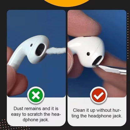 1 Pack Earbuds Cleaning Kit Multi Function Earphone Cleaning Pen with Brush & Sponge Tool for Wireless Earphones, Charging Cases, Bluetooth Headphones, Phones, Tablets & Electronics (White) - color: White