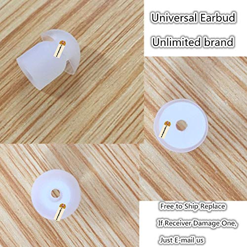 Lsgoodcare 20Pcs Soft White Silicone Mushroom Ear Tips Comfort Replacement Earbuds, Acoustic Tube Ear Piece Covers Compatible with Motorola Kenwood Baofeng HYT Walkie Talkie Surveillance Radio Headset