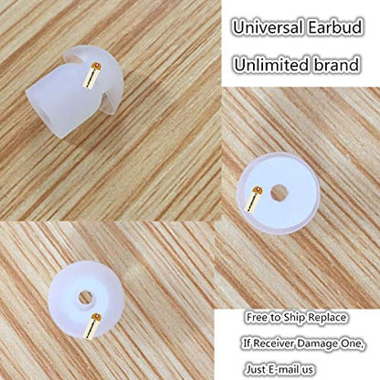 Lsgoodcare 20Pcs Soft White Silicone Mushroom Ear Tips Comfort Replacement Earbuds, Acoustic Tube Ear Piece Covers Compatible with Motorola Kenwood Baofeng HYT Walkie Talkie Surveillance Radio Headset