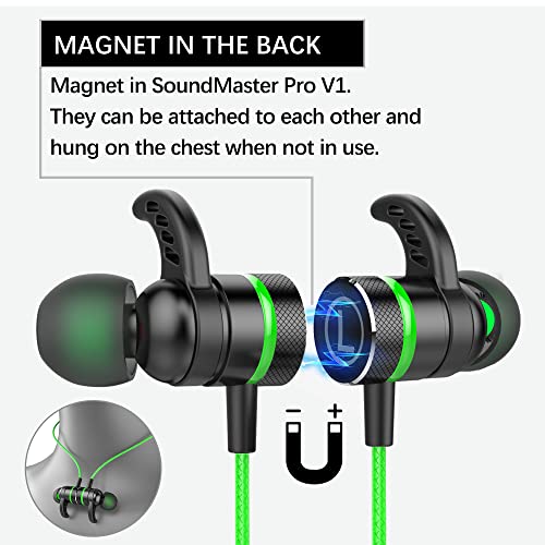 KASOTT SoundMaster Pro V1 - Gaming Earphones with Dual Audio Drivers,Battle Buds,in-Line Mic with Mute and Volume Control, Compatible with Xbox Series,Xbox One,PS5,PS4,Switch,Pc with 3.5mm Aux - color: Green