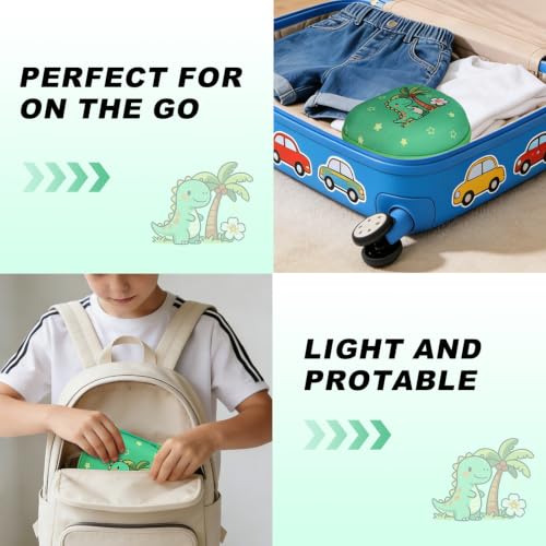 Kids Headphone Case for iClever/Acer, Dinosaur Green(Case Only) | for iClever BTH12 HS19 BTH22 BTH20 BTH18 BTH26/JBL Junior 320/MIDOLA/JoySpark/eKids/ ADOOPE/JLab Girls Boy Kids Headphone - color: Dinosaur Print - Green