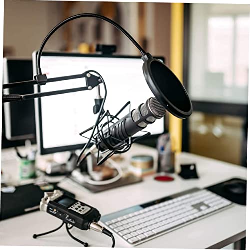 BESPORTBLE 1 Set Microphone Blowout Screen Double Layer Microphone Windscreen Foam Pop Filter Microphone Cover Sponge Mic Filter Microphone Wind Screen Shield Microphone Filter Black