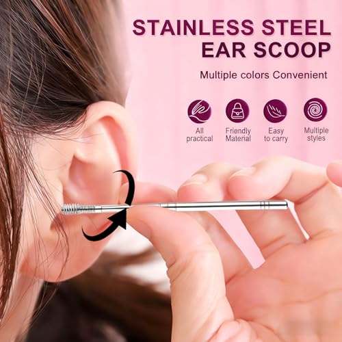 6 Pcs Ear Wax Removal Tool Set with Storage Tube, 2026 Ear Wax Removal Tool Ear Cleaning Kit, Portable Ear Pick Earwax Removal Tool Ear Cleaning Kit with Storage Box (Green) - color: Green