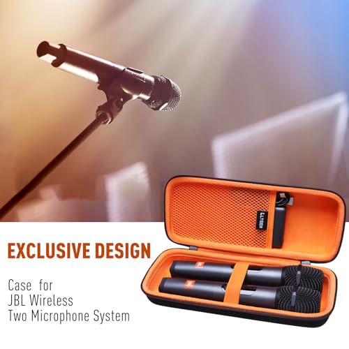 LTGEM Compatible with JBL Wireless Two Microphone/JBL PartyBox Mic, Orange | Fit Sony ULT MIC, Receiver and Battery, Case Only - color: Orange
