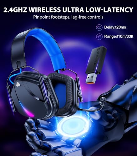 Vakedy Wireless PS5 Headset, 20ms Low Latency & BT 5.4 and 2.4GHz USB