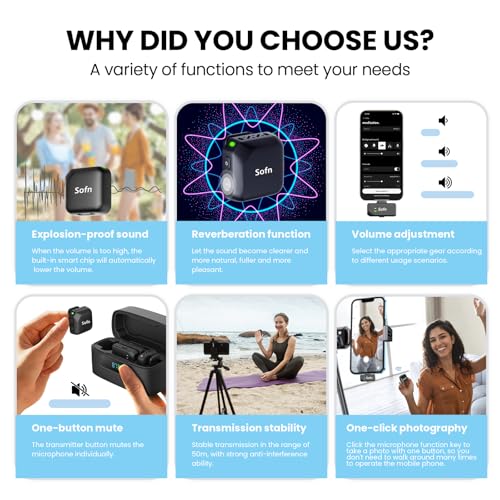 Wireless Lavalier Microphone for iPhone & Android Magnetic Mini Clip Mic | AI Noise Reduction;Lightning & Type-C;9g Light;55H Battery Life with Charging Case for TikTok YouTube Vlog Content Creation