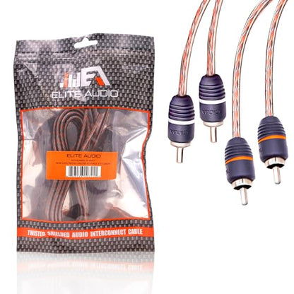EA-RCA17 Standard 2-Ch RCA Cable - 17ft. Male to Male Twisted Wire Pair with Noise Reduction - size: 17'