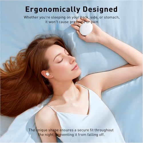 UYI Sleep Headphones, Wireless Sleep Earbuds for Side Sleepers, Mini Invisible Earbuds for Sleeping, Ultra-Thin Bluetooth 5.4, Comfortable Fit (White)