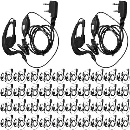 40 Pairs Walkie Talkie Earpiece with Mic 2 Pin Two Way Radio Ear Piece Microphone Earbud Bulk Single Wire Earhook Headset Compatible with Baofeng UV-5R BF-888S Arcshell Retevis H-777 RT21 RT22
