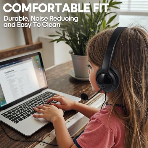 Bulk Headphones with Microphone 10 Pack for Classroom School, Wholesale Durable On-Ear Wired Headsets for Kids Students Adults Office Computer - size: 10 Pack-B