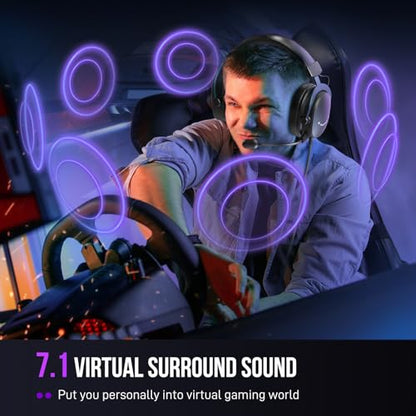 FIFINE H9 Wired Gaming Headset with Microphone, 3.5mm and USB Connectivity | 50mm Drivers, 7.1 Surround Sound, Lightweight, Soft Ear Cusion, Detachable Boom Mic, USB Control Box, for PC, Xbox, PS4/5 - color: Black