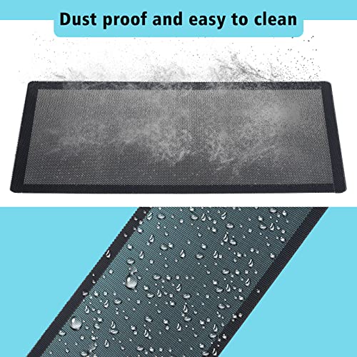 Magnetic PC Case Dust Mesh Filter, 360 x 120mm Fan Cooling Cover, 2 Pack | Black dustproof PVC computer fan grills for gaming PC chassis, power supplies, and liquid cooling radiators; washable.