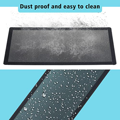 Magnetic PC Case Dust Mesh Filter, 360 x 120mm Fan Cooling Cover, 2 Pack | Black dustproof PVC computer fan grills for gaming PC chassis, power supplies, and liquid cooling radiators; washable.