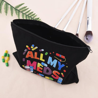 Zippered Pouch for Medical Supplies Daily Medicine Bag for Nurse Bag Essential Items Funny Medicine Pouch Pharmacist Pharmacy Toiletry Bags Canvas Practitioner Cosmetic Bags Patient Doctor Gift Ideas - color: Funny Medicine Pouch