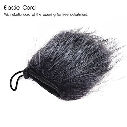 Fydun EYM24 Microphone Windscreen Artificial Fur Muff Wind Cover Grey White for Video Mic Pro
