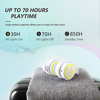 Bluetooth Cat Ear Headphones with LED Lights for Kids & Adults