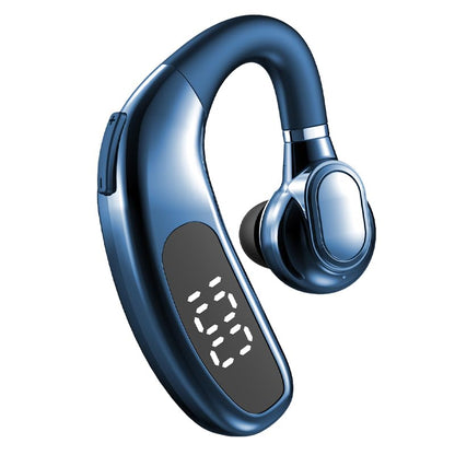 Single Ear Bluetooth Headset with Noise Canceling Microphone, 24H Talk Time Hands-Free Wireless Earpiece for Driving, Office (Blue) - color: Blue
