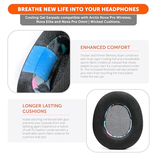 WC Freeze Nova Pro Wireless - Earpads for Arctis Nova Pro Wireless & More | Made by Wicked Cushions | Also fits SteelSeries Nova Elite & Nova Pro Omni(Doesn't Fit Other Models) | 90's Black - color: 90's Black