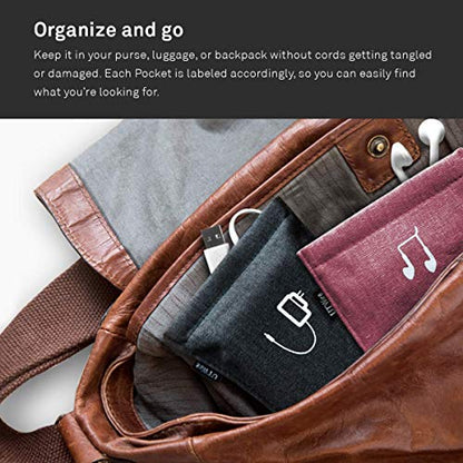 UT Wire [2 PACK] Pocket Snap & Store Earphone Case Pouch, Dusty Rose Pink - color: Dusty Rose/Grey, size: Earbud Case | 2 Pack