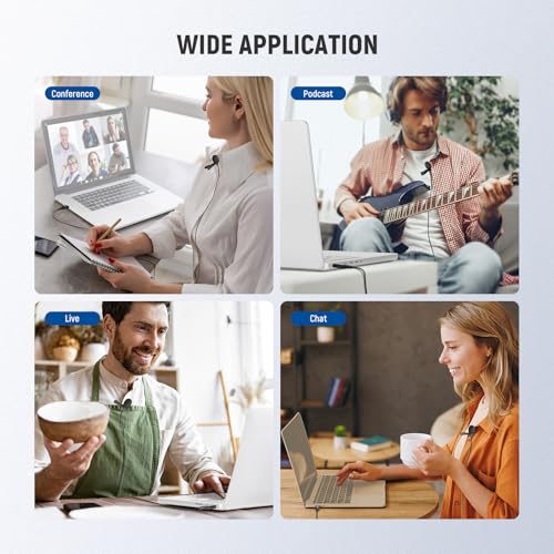 NEEWER LM1 USB A Lapel Microphone Mini Omnidirectional Clip On Lavalier Mic | Plug & Play, 2m Cable, for USB 2.0 Mac Windows PC Laptop Computer YouTube Skype, Podcast, Gaming, Vlog, Video Conferencing - style: 1 Pack w/USB A Plug