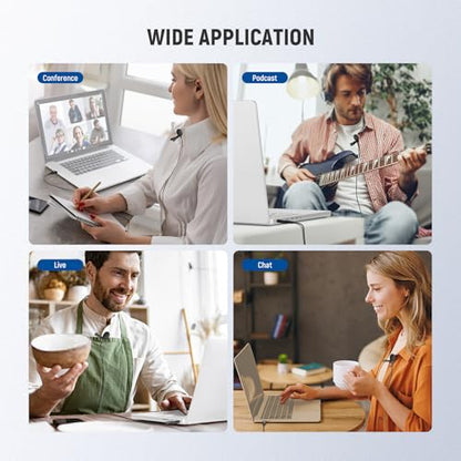 NEEWER LM1 USB A Lapel Microphone Mini Omnidirectional Clip On Lavalier Mic | Plug & Play, 2m Cable, for USB 2.0 Mac Windows PC Laptop Computer YouTube Skype, Podcast, Gaming, Vlog, Video Conferencing - style: 1 Pack w/USB A Plug