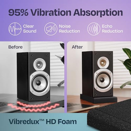 Studio Monitor Isolation Pads Premium Acoustic Foam Elevates Audio Ideal for 5 Inch Speakers Enhanced with Vibredux HD Foam for Superior Isolation - size: For 5″ Monitors