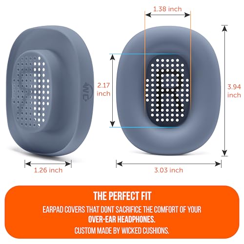 WC SweatZ Max - Patented Silicone Sweat Covers for AirPods Max 1 | Made by Wicked Cushions | (Does Not Fit AirPods Max 2). Sweatproof, Full Earpad Protection | Blue - color: Blue