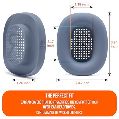 WC SweatZ Max - Patented Silicone Sweat Covers for AirPods Max 1 | Made by Wicked Cushions | (Does Not Fit AirPods Max 2). Sweatproof, Full Earpad Protection | Blue - color: Blue
