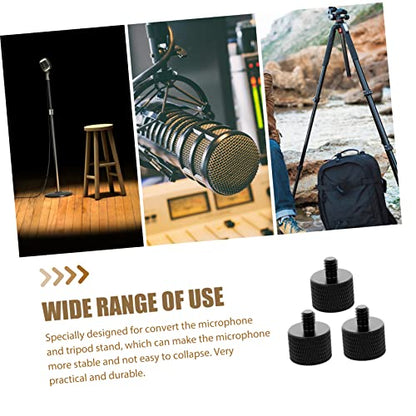 DECHOUS Microphone Stand Adapter Screws 3pcs Black Screw Set 5/8 to 1/4 Thread