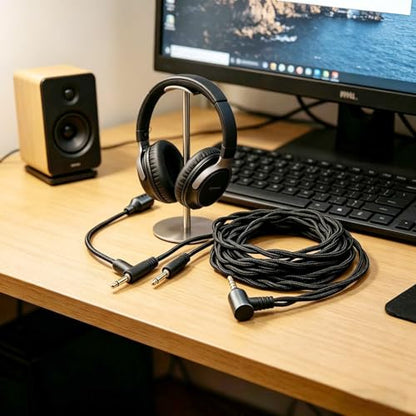 FAAEAL Voice Call Microphone Boom Cable,Aluminum Alloy Mic Dual 3.5mm Gaming Cable Compatible with Hifiman HE4XX HE560 MDR Z1R Beyerdynamic T1Ⅱ for Studio Gaming livestreams Audiophile 3.5mm 6.5ft - size: 3.5mm Boom Mic