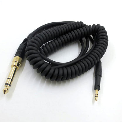 V-MOTA Replacement Spring Coiled Aux Cable Extension Cord with 6.35mm Adapter for Sennheiser HD599 HD598 HD518 HD558 HD579 HD569 Headphones,10 Foot
