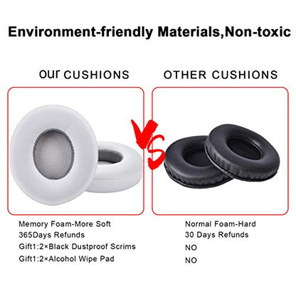 Professional Replacement Ear Pads for Beats Solo 2 & Solo 3 Wireless On-Ear Headphone/Soft Protein Leather/Noise Isolation Memory Foam/Strong Adhesive Tape/Cloud Like Comfort/Extra Durable - color: Grey