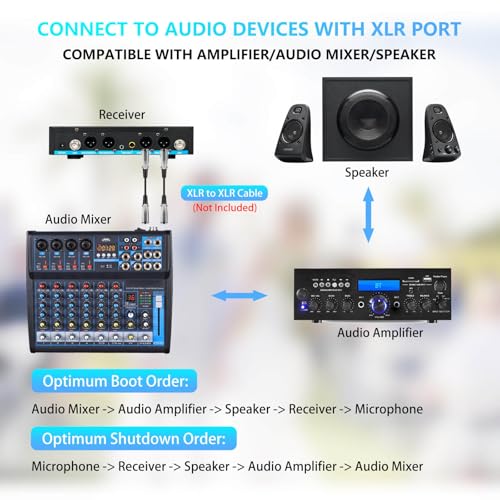 4 Channel Rechargeable Wireless Microphone System, Pro UHF Metal Handheld Wireless Microphones Cordless Mics for Karaoke Singing Church with VOL Control, 4x50 Adjustable Frequency(G8)