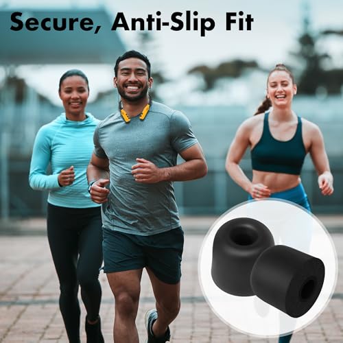 Cyberguys! Memory Foam Ear Tips Replacement for DEWALT Earbuds | Noise-Isolating Foam Earbud Tips, Fits 5.0–5.2mm Nozzle, Soft Comfort, Enhanced Bass Seal, 3 Pairs with Storage Case