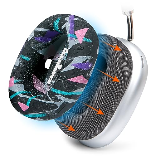 WC SweatZ Max - Patented Silicone Sweat Covers for AirPods Max 1 | Made by Wicked Cushions | (Does Not Fit AirPods Max 2). Sweatproof, Full Earpad Protection | 90's Black - color: 90's Black