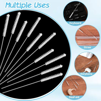 Grevosea 10 Pcs Hearing Aid Cleaning Tools, Hearing Aid Cleaning Brush Accessories and Supplies Tube Cleaning Brush for Earbuds Headphones Small Holes Cleaner