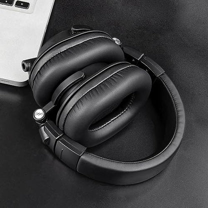 SOULWIT Earpads for ATH M50X Headphones - Black | for Audio Technica M50X/M40X/M30X/M20X/MSR7/SX1 Monitor Headphones - color: Black