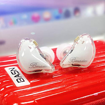 BASN Bmaster Triple Drivers in Ear Monitor Headphone with Two Detachable Cables Fit in Ear Suitable for Audio Engineer, Musician (White) - color: White