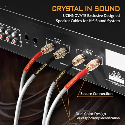 2 Pack 12AWG 4m High-End HiFi OFC Speaker Cable with Banana Plugs, 1 Pair Bi-Wire Cold Welding Oxygen Free Copper Speaker Wire Cable with 4mm Gold Plated Banana Plugs for Audio Home Theater - style: 2x 4m High-end Speaker Cable