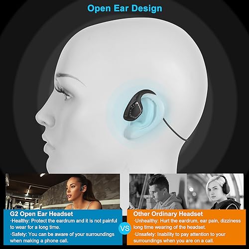 iDIGMALL Trucker Bluetooth 5.0 Headset for Cell Phones, Wireless Headphones w/Mic, Noise Cancelling Office Headset w/Charging Base for PC Laptop Call Center Skype (Black)…