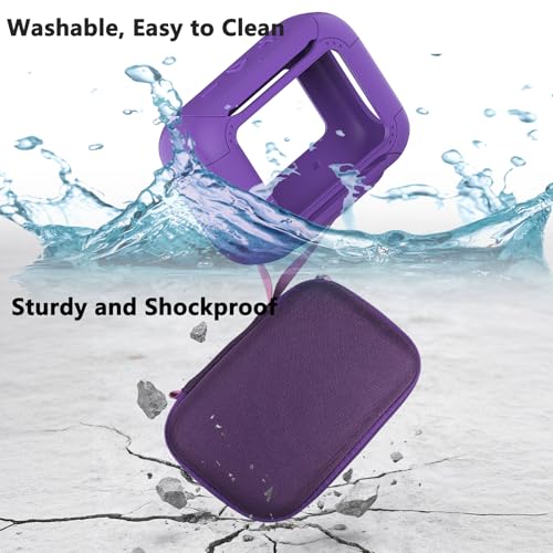 Protective Case for JBL Go 5 Portable Bluetooth Speaker | Accessories Hard Carrying Case and Silicone Cover with Metal Carabiner (Purple Case) - color: Purple Case